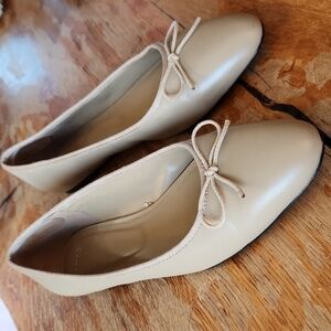 MNG Mango Tan Ballet Flats sz US 9 EUR 40 Leather